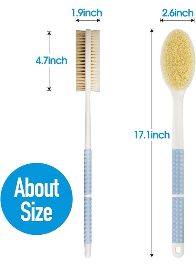 Back Scrubber Anti Slip for Shower,Back Brush Long Handle with Stiff and Soft Bristle,Body Exfoliator for Bath or Dry Brush. - Image 2