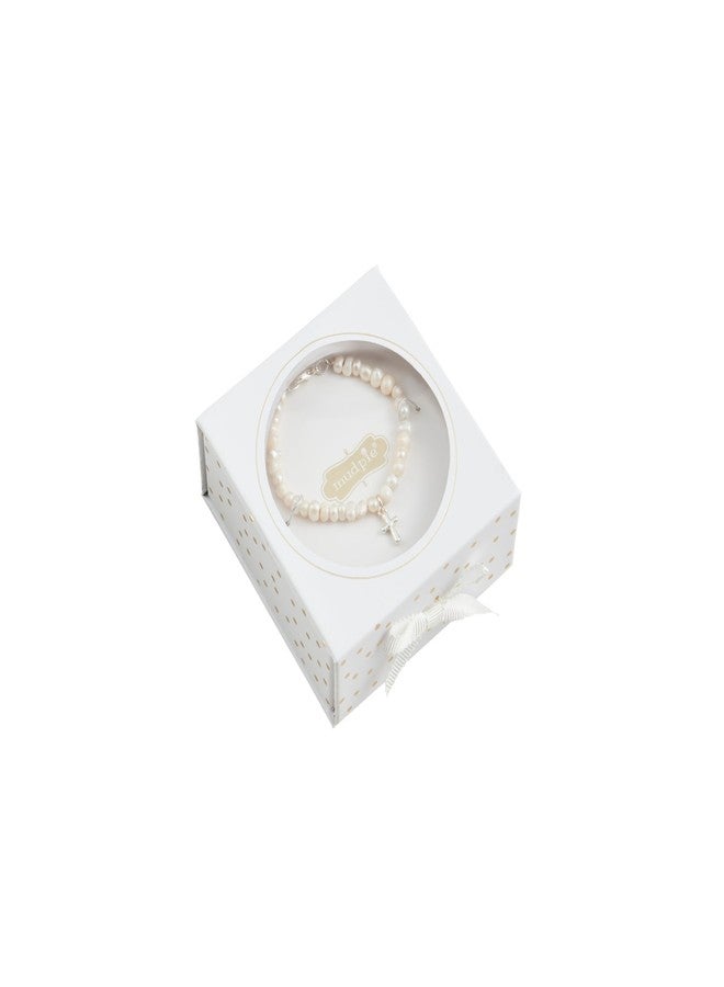 Mud Pie Children's Silver Boxed Cross Bracelet - Image 1