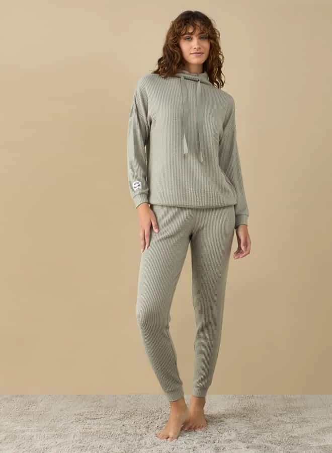 Splash FAV Textured High Neck Top and Pyjama Set