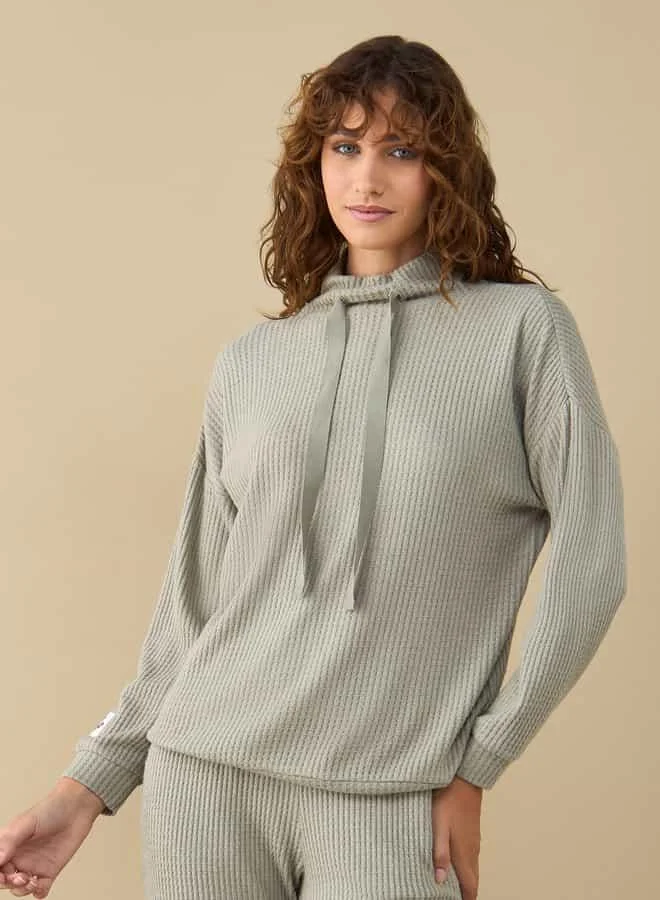 Splash FAV Textured High Neck Top and Pyjama Set