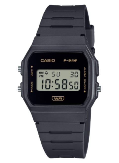 Digital Resin Band Square  Shape  Wrist Watch F-91WB-8ADF