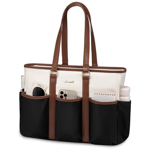 LOVEVOOK Women's Work Tote for Laptop, 17" Teacher/Nurse Utility Bag - Travel/College/Daily, Professional Large Purse Handbag With Multi Pockets - Image 1