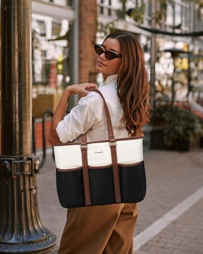 LOVEVOOK Women's Work Tote for Laptop, 17" Teacher/Nurse Utility Bag - Travel/College/Daily, Professional Large Purse Handbag With Multi Pockets - Image 2