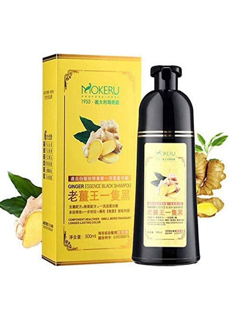 موكيرو شامبو صبغ الشعر الأسود الطبيعي بالزنجبيل 500 مل - Image 2