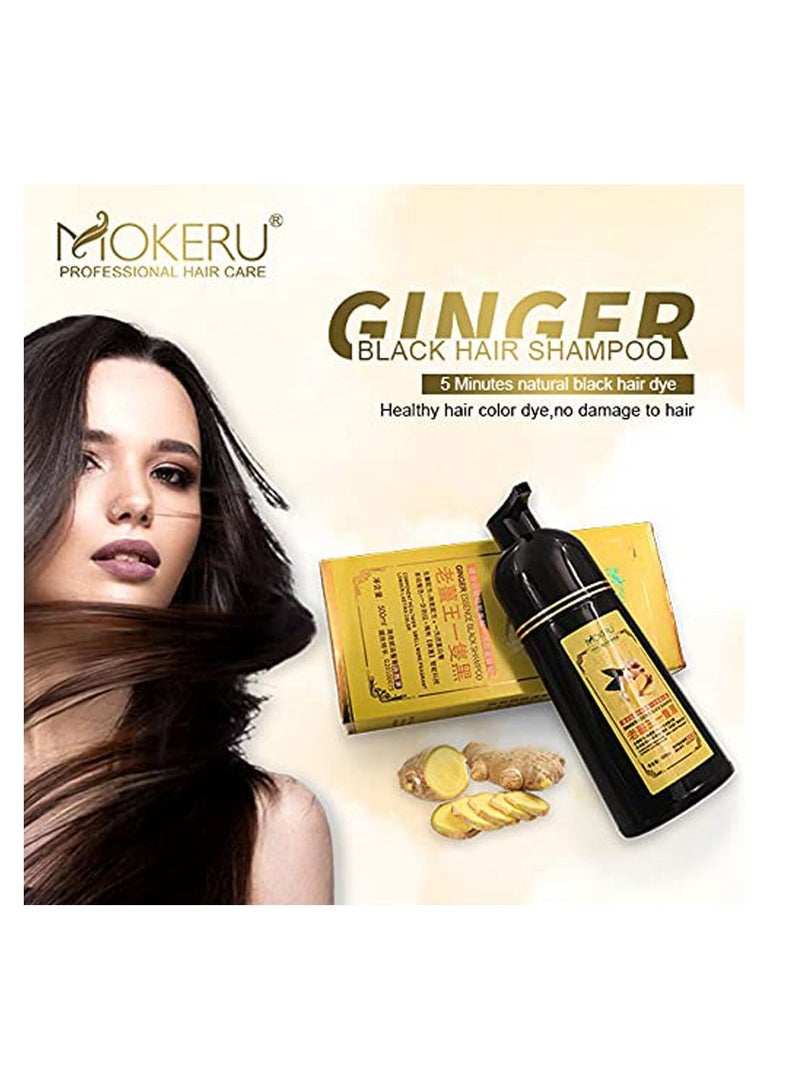موكيرو شامبو صبغ الشعر الأسود الطبيعي بالزنجبيل 500 مل - Image 1