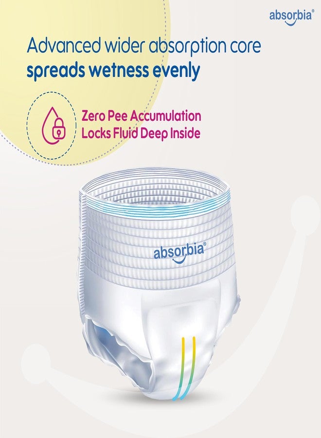 Absorbia Baby Pant Diaper Medium (M) 7-11 Kg, 30s x Pack of 1 | Up to 12Hrs Protection | Cottony Soft Comfort for Sensitive Skin | Wetness Indicator | High Absorbancy | Wider pee distribution - Image 4