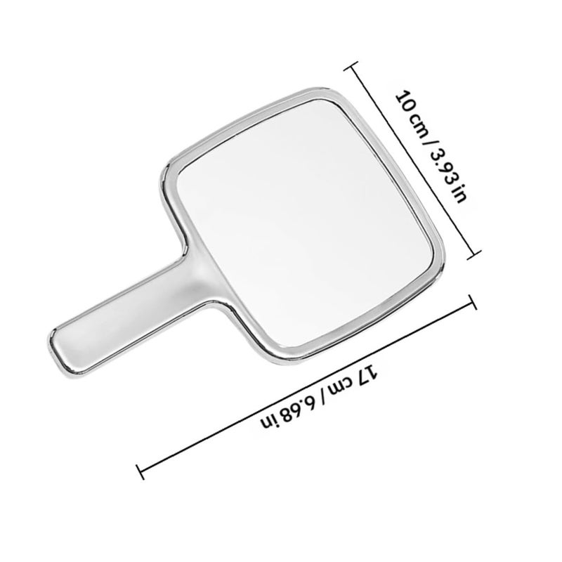 Handheld Vanity Mirror with Handle Portable for Makeup and Hair Styling Black - Image 3