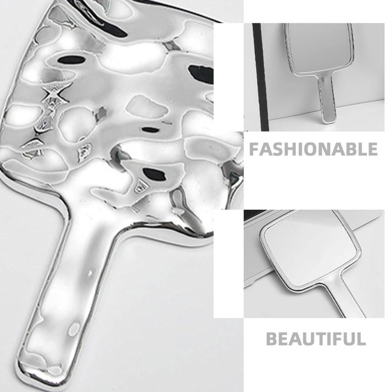 Handheld Vanity Mirror with Handle Portable for Makeup and Hair Styling Black - Image 4