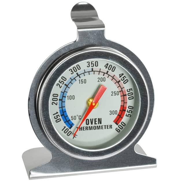 RM Analog Oven Thermometer for Gas or Electric Use Hang or Stand on Oven Rack 50300C100600F Stainless Steel