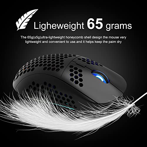 XINMENG 60% Gaming Keyboard and Mouse Combo Small Mini RGB Backlight Mechanical Feeling and Mechanical RGB 6400 DPI Honeycomb Optical Mouse,Gaming Mouse pad for Gamers and Typists Black - Image 5