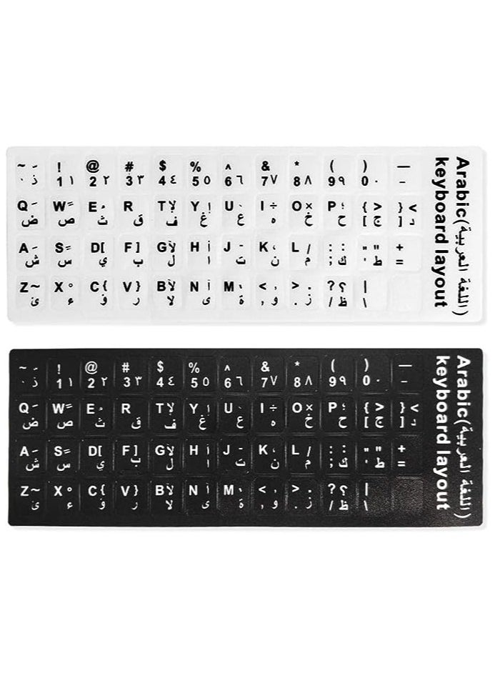 iSkin 2 Pack Universal English and Arabic Replacement Keyboard Character Sticker Protective Film Dustproof and Waterproof Suitable for Laptop Keyboards Above 10 Inches Desktop Keyboards Tablet Keyboard  - Image 2