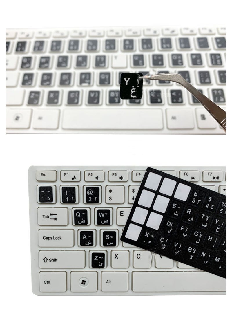 iSkin 2 Pack Universal English and Arabic Replacement Keyboard Character Sticker Protective Film Dustproof and Waterproof Suitable for Laptop Keyboards Above 10 Inches Desktop Keyboards Tablet Keyboard  - Image 5