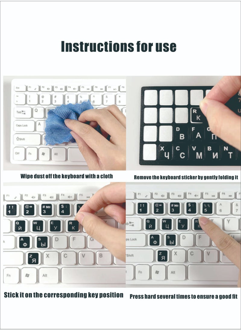 iSkin 2 Pack Universal English and Arabic Replacement Keyboard Character Sticker Protective Film Dustproof and Waterproof Suitable for Laptop Keyboards Above 10 Inches Desktop Keyboards Tablet Keyboard  - Image 3