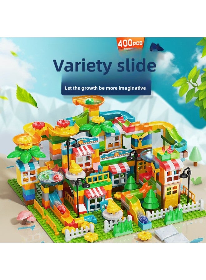 Price Philharmonic Educational Toys Large Particle Building Blocks Compatible With Lego Small House Slide Ball Amusement Park Set-Color:[Bag] Small House + Slide (excluding Floor)  - Image 2