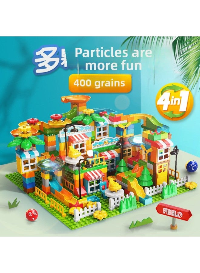 Price Philharmonic Educational Toys Large Particle Building Blocks Compatible With Lego Small House Slide Ball Amusement Park Set-Color:[Bag] Small House + Slide (excluding Floor)  - Image 4