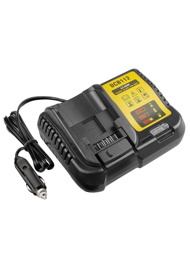 BTRUI DCB112 لشاحن بطارية ديوالت للسيارة، بديل لبطارية ديوالت 12V و20V و60V ماكس ليثيوم أيون للاستخدام على السيارة، إدخال 12V-20V - Image 1