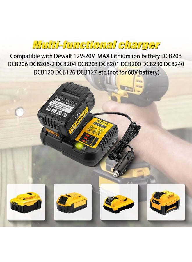 BTRUI DCB112 لشاحن بطارية ديوالت للسيارة، بديل لبطارية ديوالت 12V و20V و60V ماكس ليثيوم أيون للاستخدام على السيارة، إدخال 12V-20V - Image 2