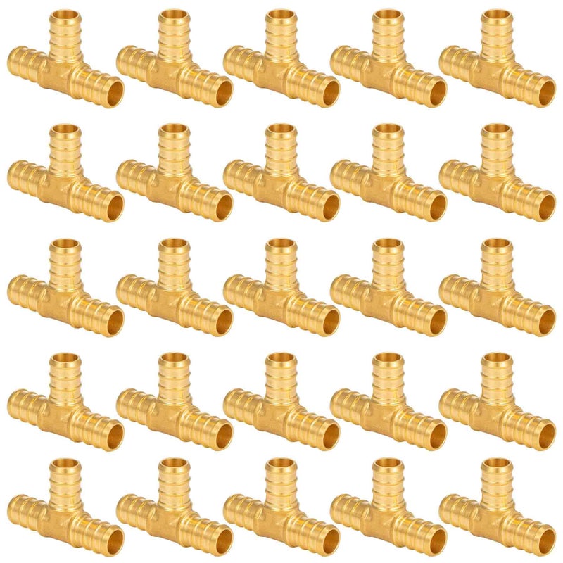 Lingmfg 25 Pieces Lingmfg Pex Fittings 12 Inch Tee 12 Inch Pex F1807 Crimp Brass - Image 2