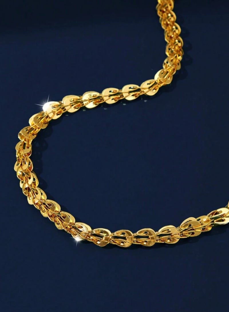 إيكوال سلسال نسائي بتصميم عصري وأنيق باللون الذهبي - Image 3