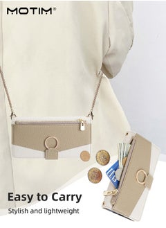 Motim iPhone 15 Plus Case with Lanyard Strap and Card Holder, Protective Crossbody Wallet Leather Handbag Purse Protective Case with Kickstand, Make Up Mirror Cover Phone Case  - Image 5