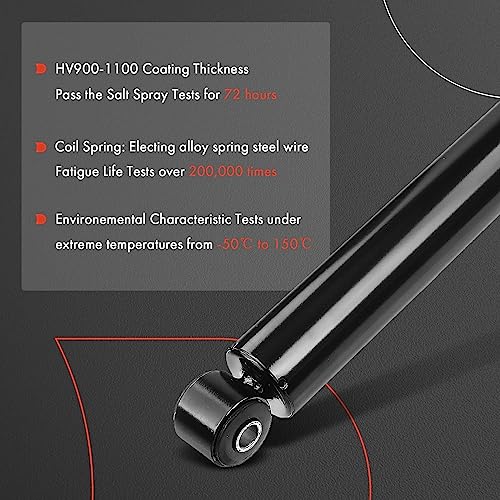 A-Premium Rear Shock Absorber Struts Compatible with Chevrolet Silverado 1500 1999-2007 & Dodge Ram 1500 1994-2002 & GMC Sierra 1500 1999-2007 - [RWD, Exc. Electronic Suspension] - Image 4