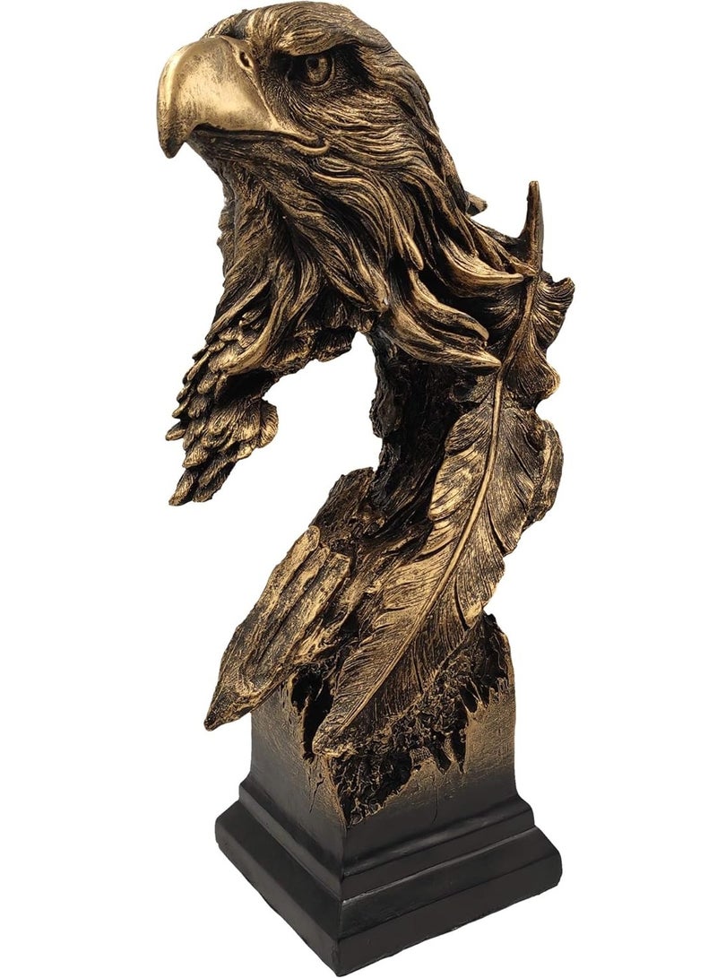 Home zone Resin Hawk Eagle Head Statue Sculpture Ornament Collectible Figurine Craft Furnishing for Home Décor(Gold)  - Image 1