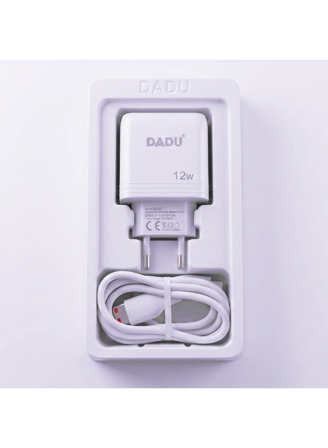 دادو شاحن DC-357 PD+QC – قدرة 12 واط – منفذين USB و USB-C – حماية متعددة – مع كابل Type-C - Image 5