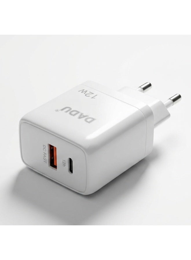 دادو شاحن DC-357 PD+QC – قدرة 12 واط – منفذين USB و USB-C – حماية متعددة – مع كابل Type-C - Image 3