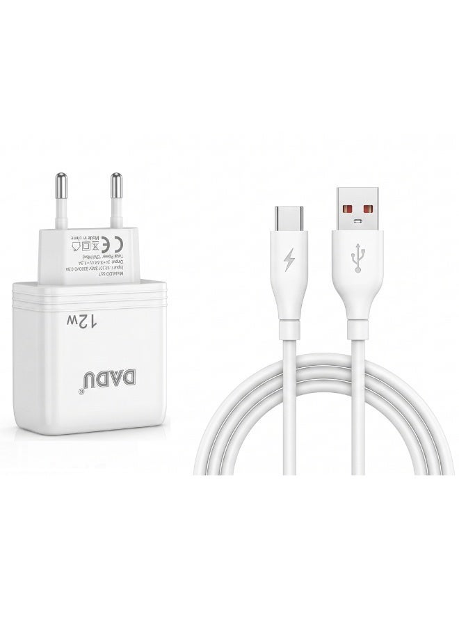 دادو شاحن DC-357 PD+QC – قدرة 12 واط – منفذين USB و USB-C – حماية متعددة – مع كابل Type-C - Image 1