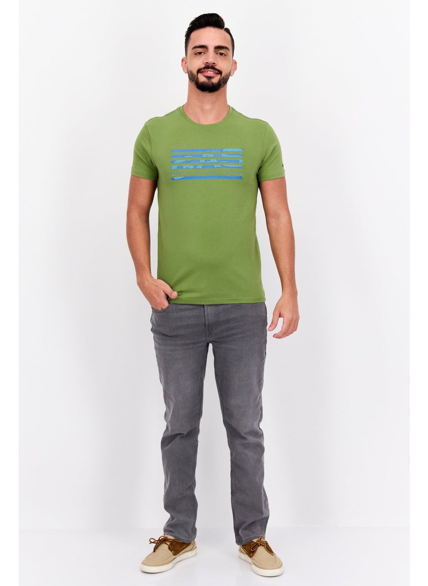 GAS Men  Crew Neck Short Sleeve Graphic Print T-Shirt, Olive  - Image 4
