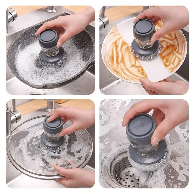 Dilution Brush With Replacement Ball For Non Stick Pots Dishwashing Scrubbing Pad - Image 1