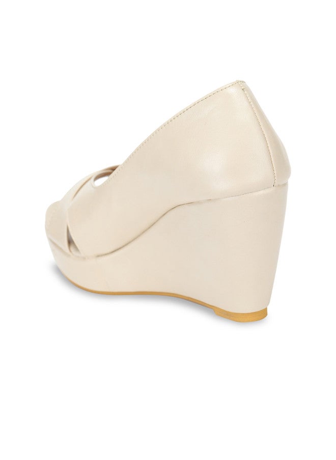 She Zone كعب ويدج كريمي للنساء - Image 3
