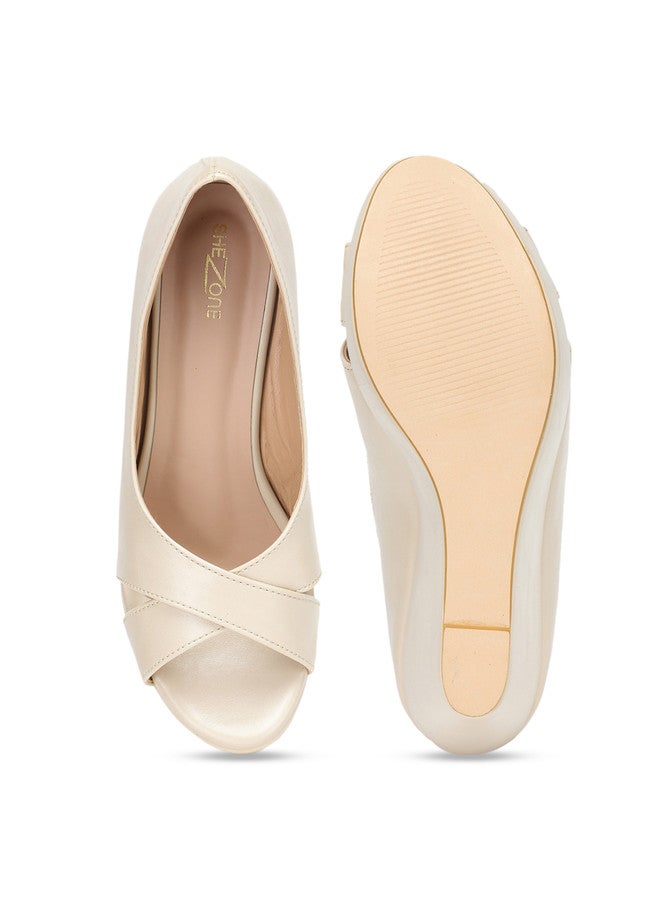 She Zone كعب ويدج كريمي للنساء - Image 5