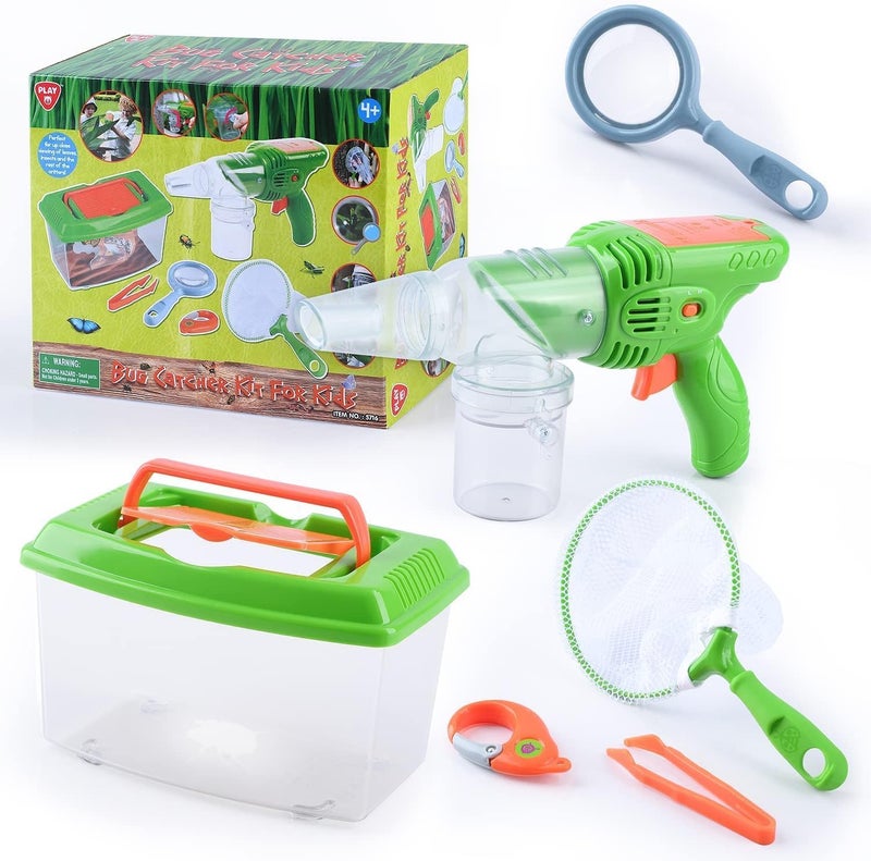 PLAY Bug Catcher KitOutdoor Toys for Kids Ages 48 812Bug Catcher Vacuum with Critter Habitat CaseButterfly netMagnifying GlassToddler Outside Toys for 3 4 5 6 7 8 Year Old Boys Birthday Gift - Image 2