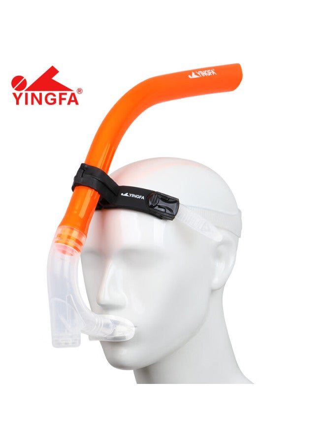 Yingfa Swimming Breath Tube, Professional Training Snorkeling Respirator, Freestyle Pre-fitted Wet Breath Tube, Orange - Image 1