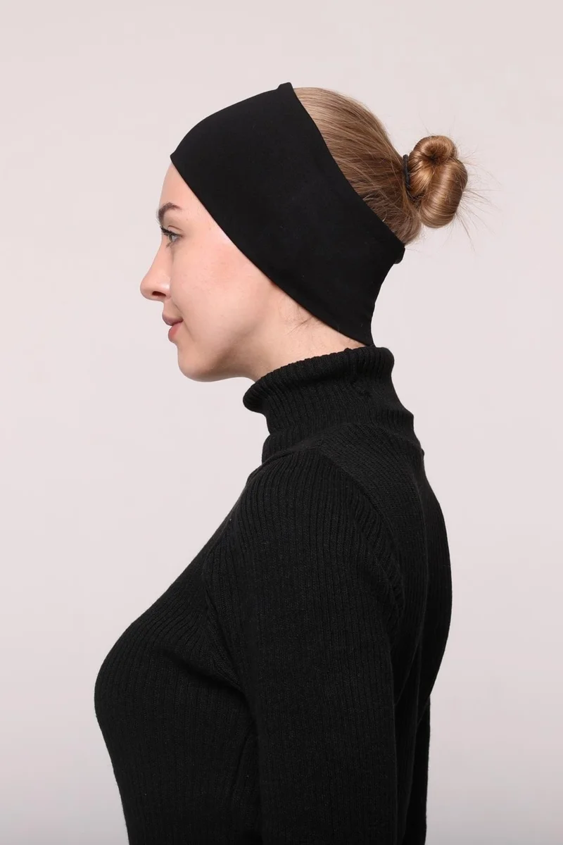 التوبة Women's Combed Cotton Seamless Hijab Bandana Bonnet Sports Hair Band