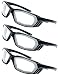 The Fresh Motorcycle Riding Glasses Padded Frame Lens Block 100 UVB for Outdoor Activity Sport 22Black 3 Pairs of Clear - Image 2