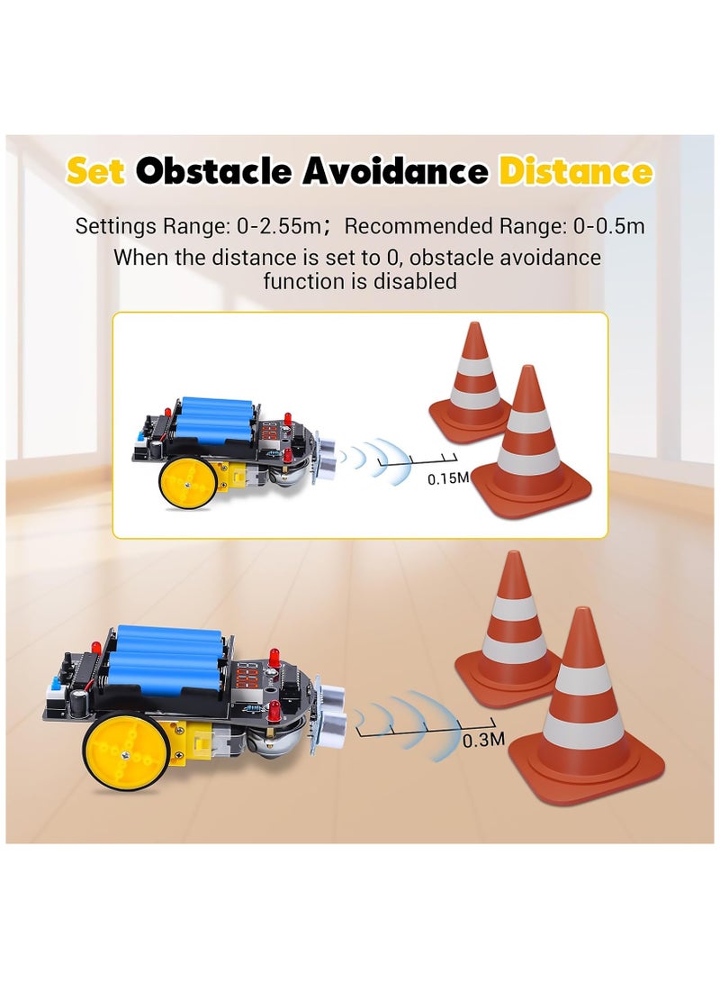 SYOSI Soldering Practice Kit, Obstacle Avoidance Smart Car, Ultrasonic Ranging DIY Soldering Project Kit Beginners Learn to Solder Kit for Home and School Education with Paper English Manual - Image 4