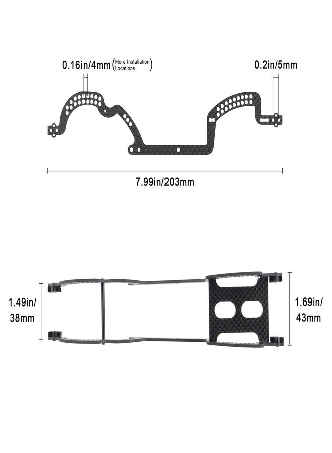 FriHobby Carbon Fiber LCG for 1/18 Traxxas TRX4M Defender Bronco Chassis Frame Kit Upgrades Parts - Image 3