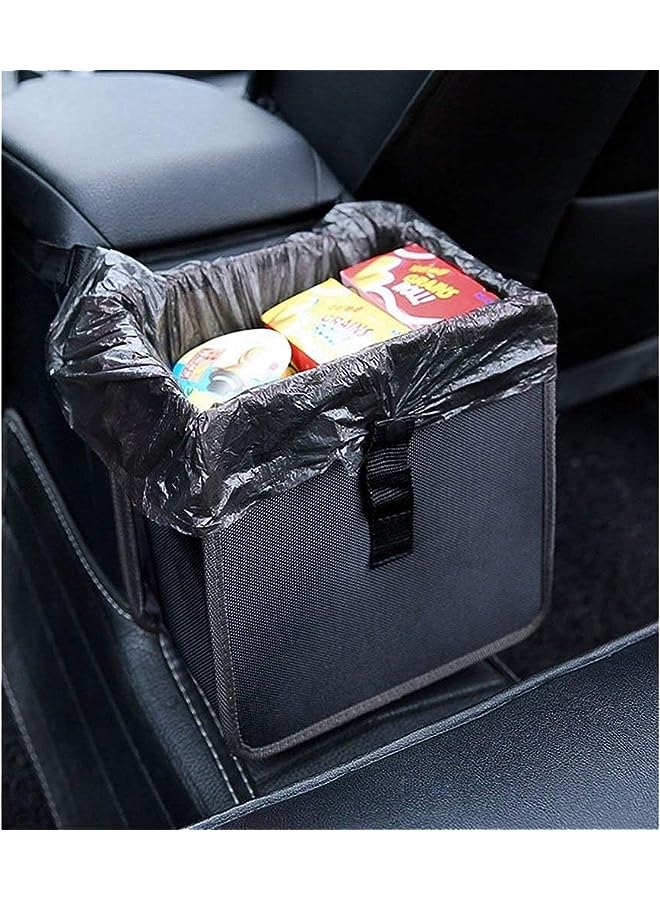 PROMASS Car Rubbish Bin Hanging Auto Trash Bag Litter Container Water Resistant Leak Proof Collapsible Garbage Organiser, 6.5Ltr Capacity Black - Image 1