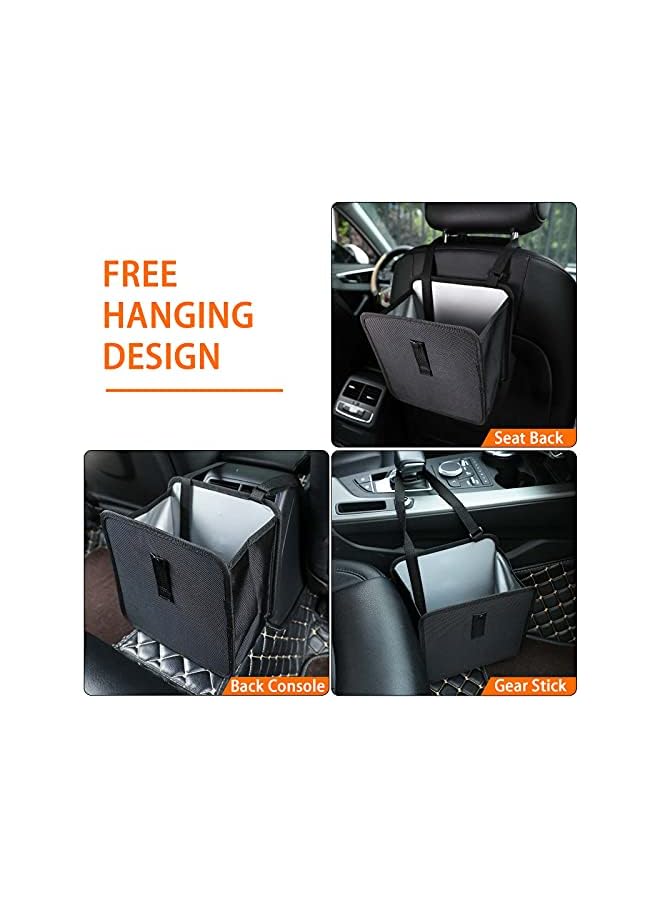 PROMASS Car Rubbish Bin Hanging Auto Trash Bag Litter Container Water Resistant Leak Proof Collapsible Garbage Organiser, 6.5Ltr Capacity Black - Image 3