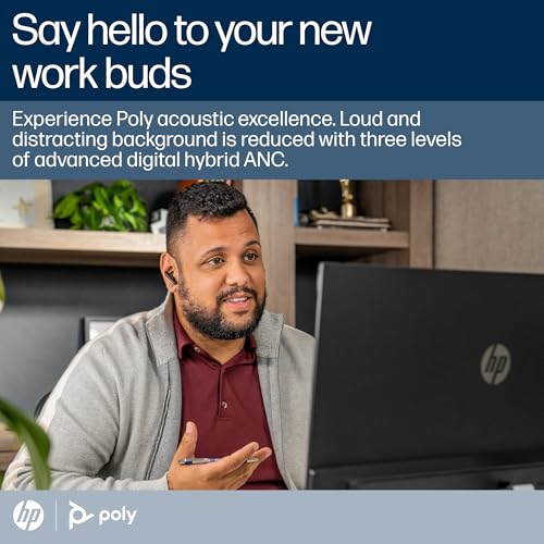 Poly (Plantronics + Polycom)Voyager Free 60 UC True Wireless Earbuds, In-Ear W/Noise-Canceling Mic, 5.8G, Compatible W/Iphone, Android, PC/Mac, Zoom, Teams, Up To 16.5 Hours Talk Time, Black, 7Y8L9AA - Image 3