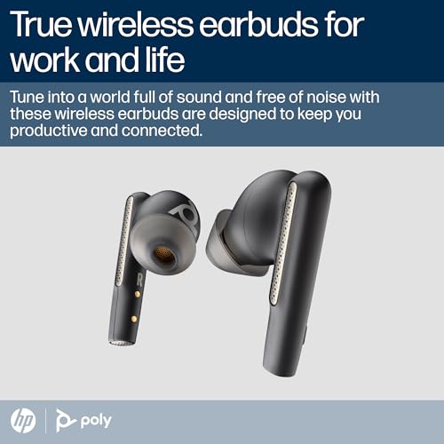 Poly (Plantronics + Polycom)Voyager Free 60 UC True Wireless Earbuds, In-Ear W/Noise-Canceling Mic, 5.8G, Compatible W/Iphone, Android, PC/Mac, Zoom, Teams, Up To 16.5 Hours Talk Time, Black, 7Y8L9AA - Image 2