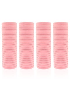 100 Pack Seamless Hair Ties for Women Girls Ponytail Holders for Thick Hair light pink