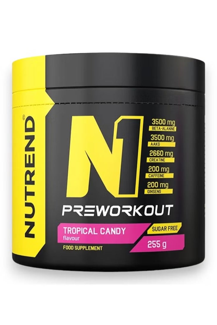 NUTREND N1 قبل التمرين، نكهة حلوى استوائية، 255 جرام