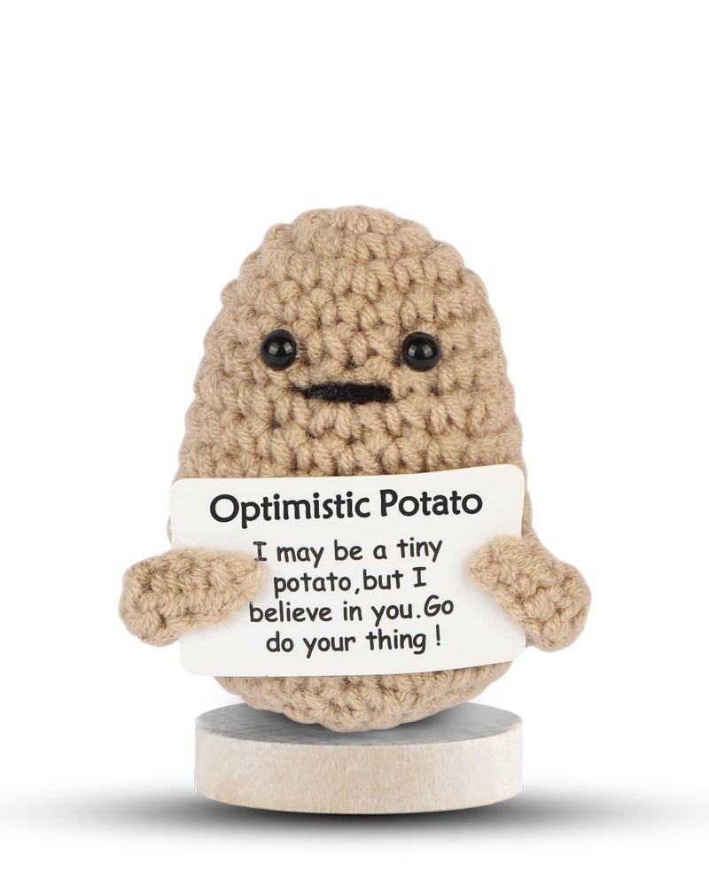 DAFURIET Mini Funny Crochet Doll with Card 3 Inch Wool Potato for Cheer Up Gifts and Party Decorations - Image 3