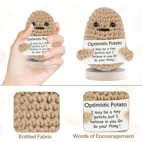 DAFURIET Mini Funny Crochet Doll with Card 3 Inch Wool Potato for Cheer Up Gifts and Party Decorations - Image 5