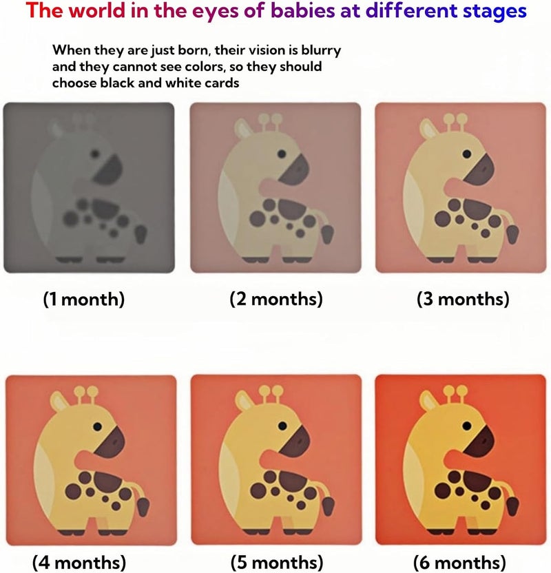 JDLYEVER Baby Vision Trigger Cards, 80 Double-Sided Visual Stimulation Cards for Infants Aged 0-36 Months, Black & White Early Education Cards for Newborn Visual Development & Sensory Growth, 14x14cm - Image 2