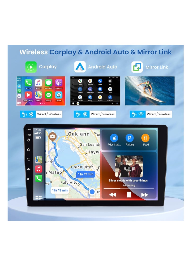8 Core 4+64G Android Car Radio for Honda CRV 1997-2001 with Wireless Carplay Android Auto Car Stereo, 9’’ Touch Screen Head Unit Mirror Link GPS WiFi Bluetooth FM RDS DSP AHD Backup Camera SWC MIC
