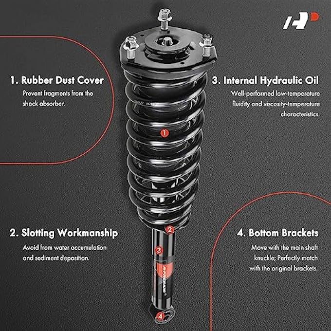 A-Premium Front Pair 2 Complete Strut  Coil Spring Assembly Compatible With Lexus Ls430 20012006 V8 43L Rwd Driver And Passenger Side - Image 4